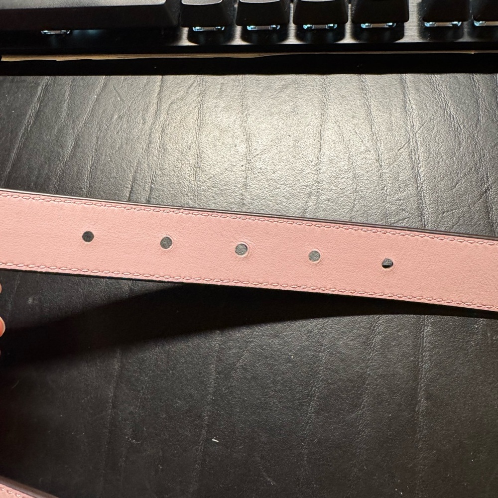 Coach Gray and Lavender Reversible Leather Belt with Silver Buckle - Picture 7 of 9